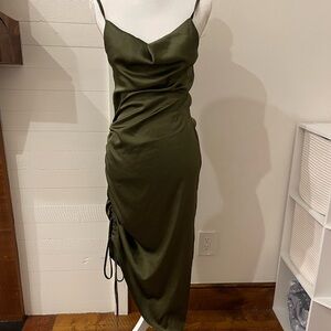 Elegant Olive Green Slip Dress
